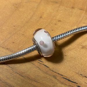 Pandora Pink Polka Dots Murano Glass Charm